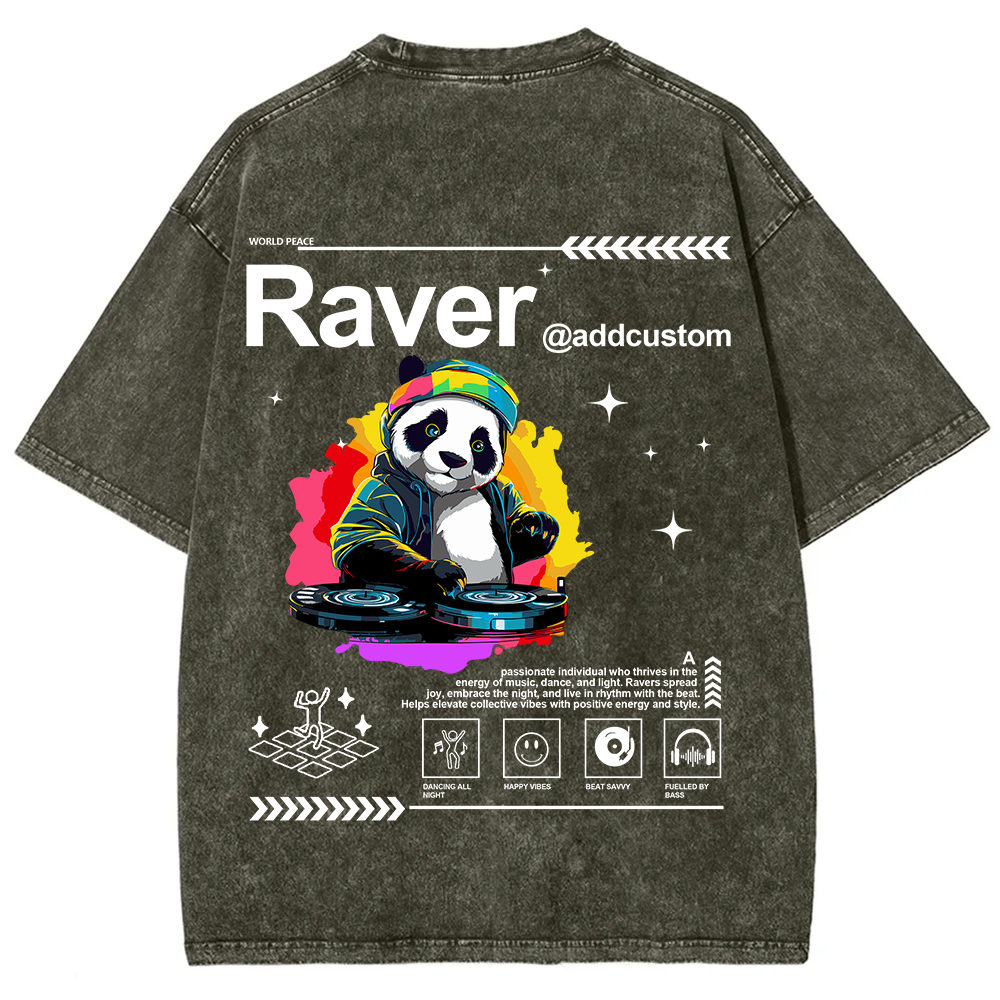 Addcustom Raver Unisex Fit Washed T-Shirt