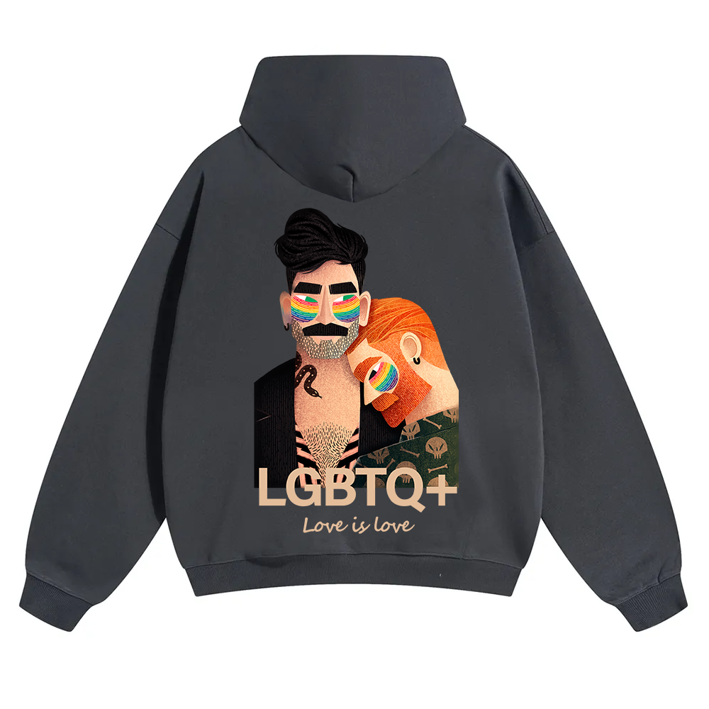 Lgbtq+ Love Is Love Unisex Solid Color Hoodie wearishow