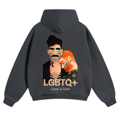 Lgbtq+ Love Is Love Unisex Solid Color Hoodie wearishow