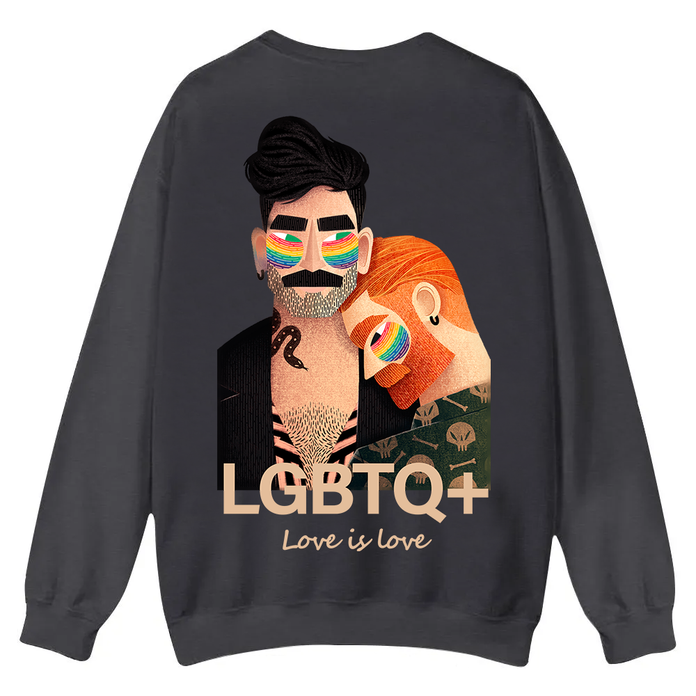 Lgbtq+ Love Is Love Casual Crewneck Sweatshirt wearishow