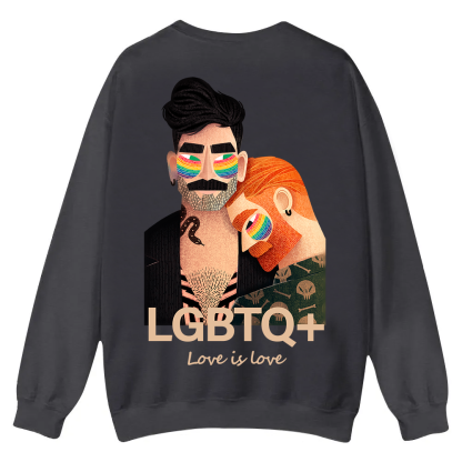 Lgbtq+ Love Is Love Casual Crewneck Sweatshirt wearishow