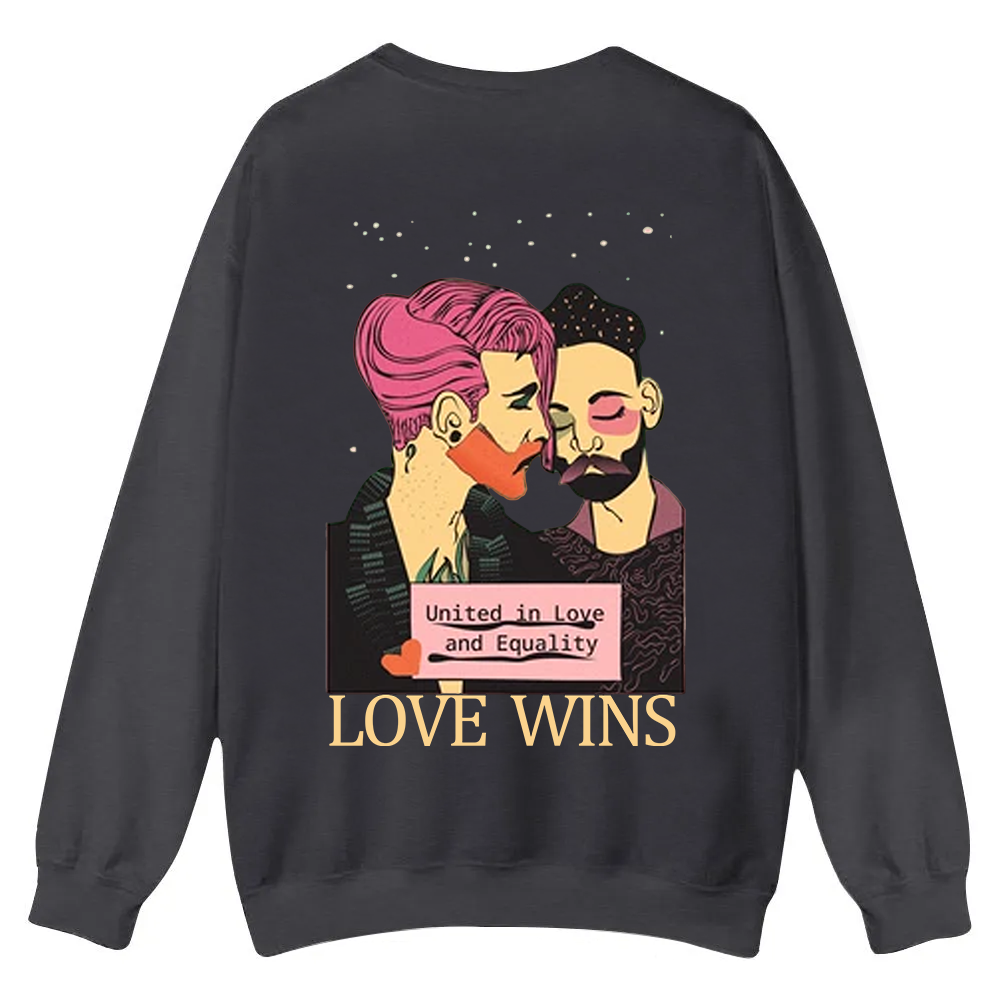 United in Love and Equality Love Wins Casual Crewneck Sweatshirt wearishow