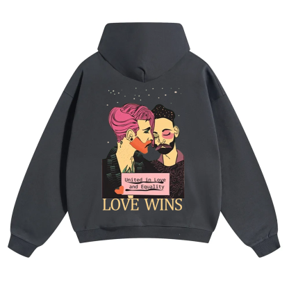 United in Love and Equality Love Wins Unisex Solid Color Hoodie wearishow