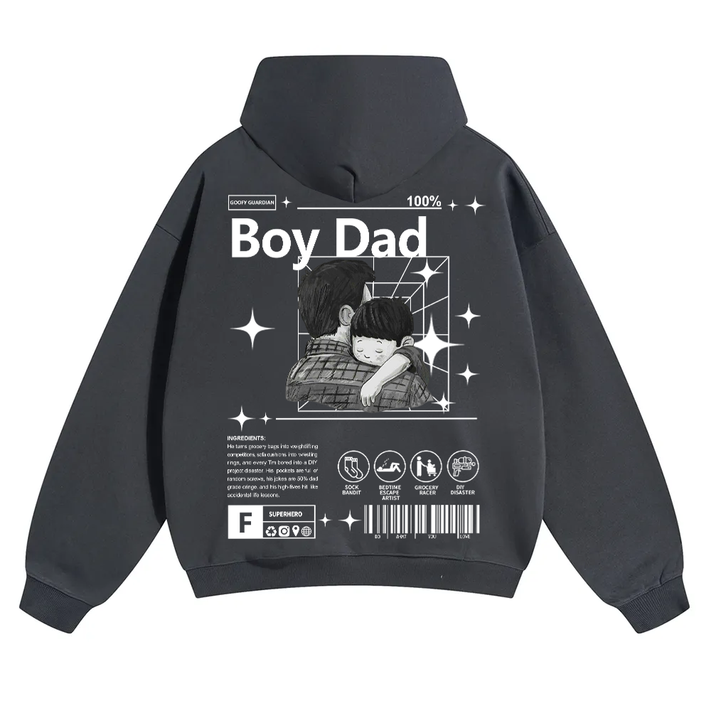 Boy Dad Unisex Solid Color Hoodie wearishow