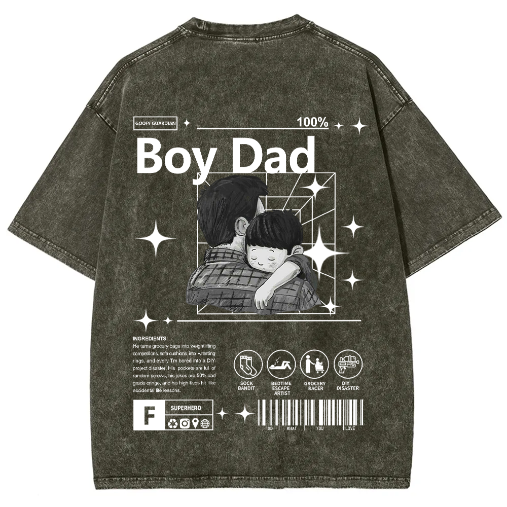 Boy Dad Unisex Fit Washed T-Shirt