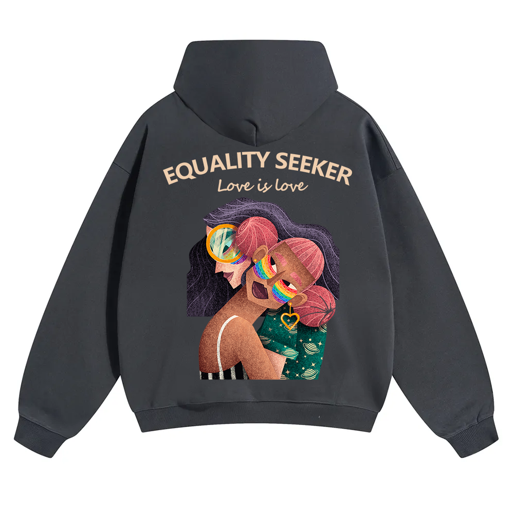 Equality Seeker Love Is Love Unisex Solid Color Hoodie wearishow