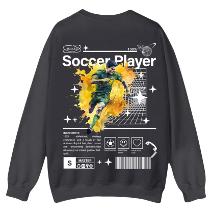 Soccer Player Casual Crewneck Sweatshirt wearishow