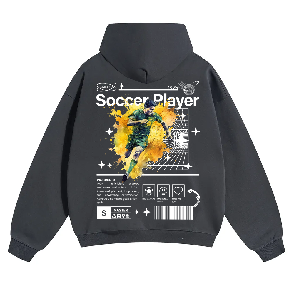 Soccer Player Unisex Solid Color Hoodie wearishow