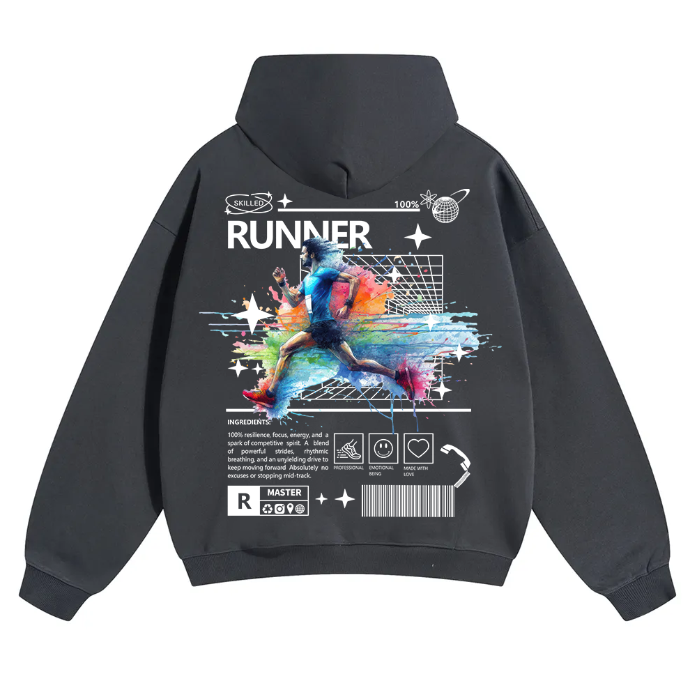 Runner Unisex Solid Color Hoodie wearishow