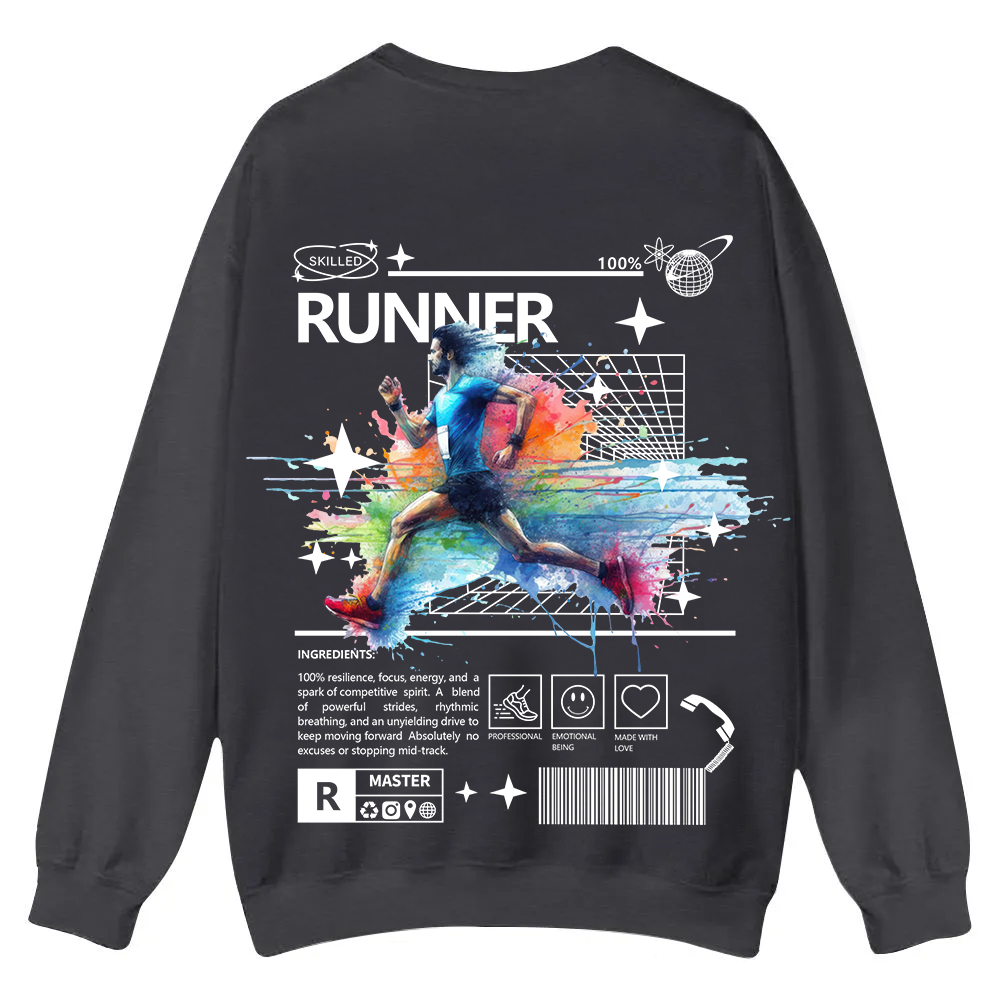 Runner Casual Crewneck Sweatshirt wearishow