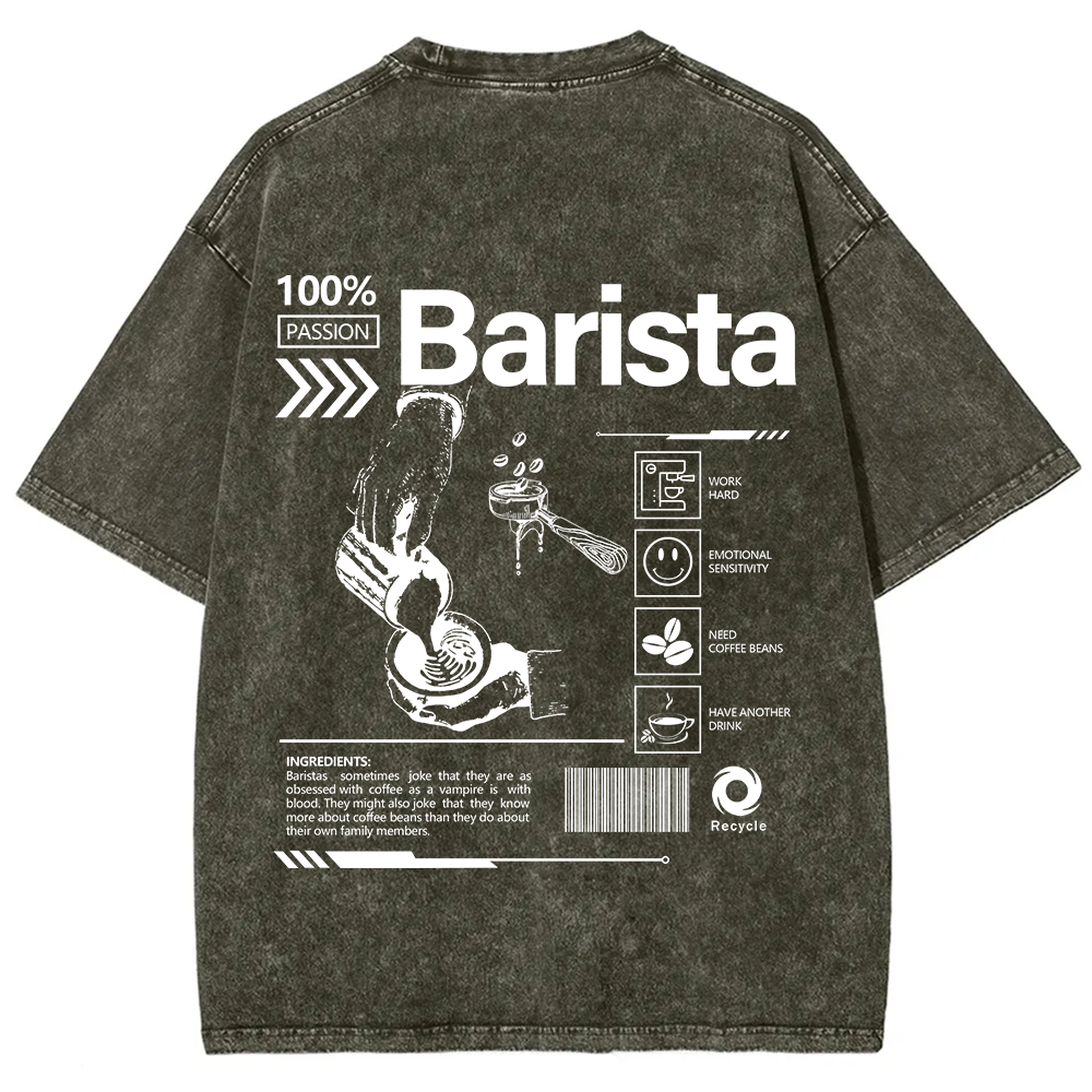 Barista Unisex Fit Washed T-Shirt