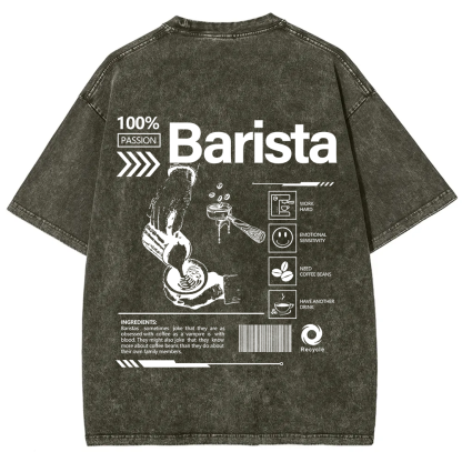 Barista Unisex Fit Washed T-Shirt