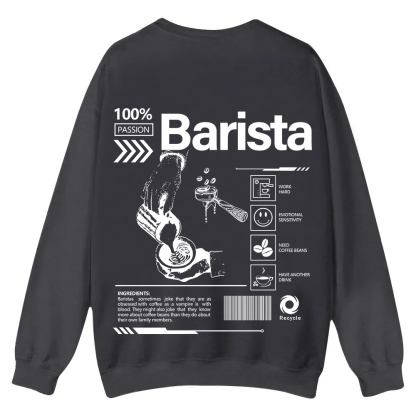 Barista Casual Crewneck Sweatshirt wearishow