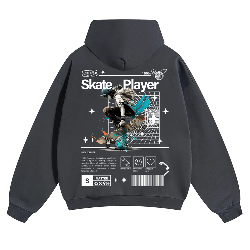 Skate Player  Unisex Solid Color Hoodie wearishow