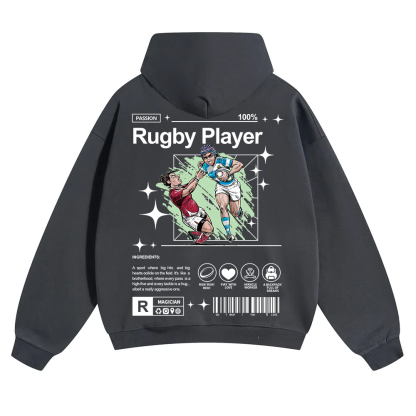 Rugby Player Unisex Solid Color Hoodie wearishow