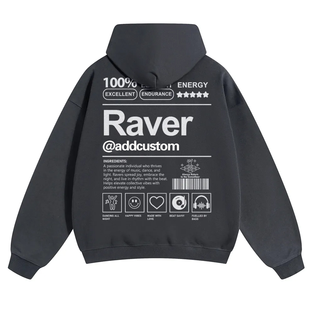 Addcustom Raver Solid Color Hoodie wearishow