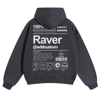 Addcustom Raver Solid Color Hoodie wearishow