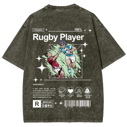 Rugby Player Unisex Fit Washed T-Shirt