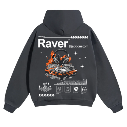 Addcustom Raver Unisex Solid Color Hoodie wearishow