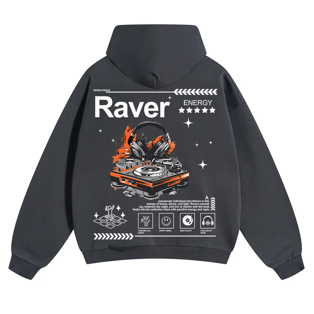 Raver Unisex Solid Color Hoodie wearishow