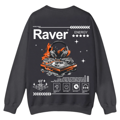 Raver Casual Crewneck Sweatshirt wearishow