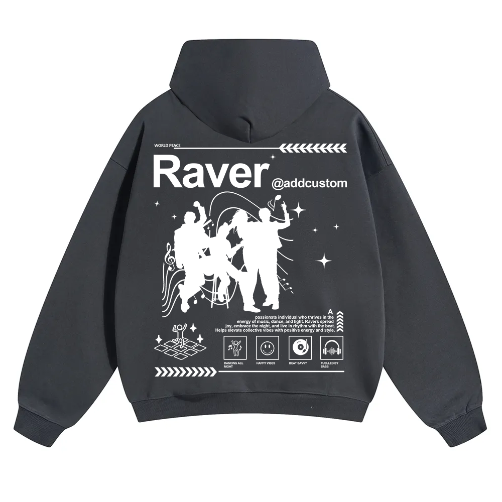 Addcustom Raver Unisex Solid Color Hoodie wearishow