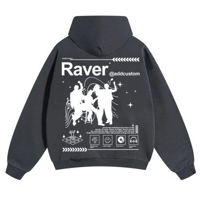 Addcustom Raver Unisex Solid Color Hoodie wearishow
