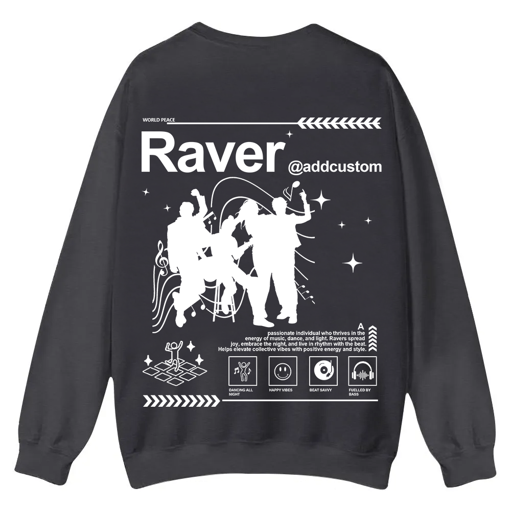 Addcustom Raver Casual Crewneck Sweatshirt wearishow