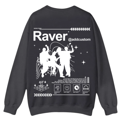 Addcustom Raver Casual Crewneck Sweatshirt wearishow
