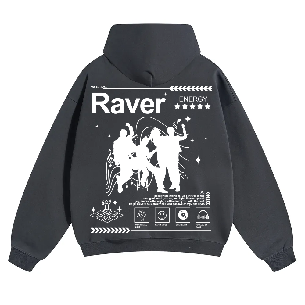 Raver Unisex Solid Color Hoodie wearishow