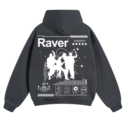Raver Unisex Solid Color Hoodie wearishow