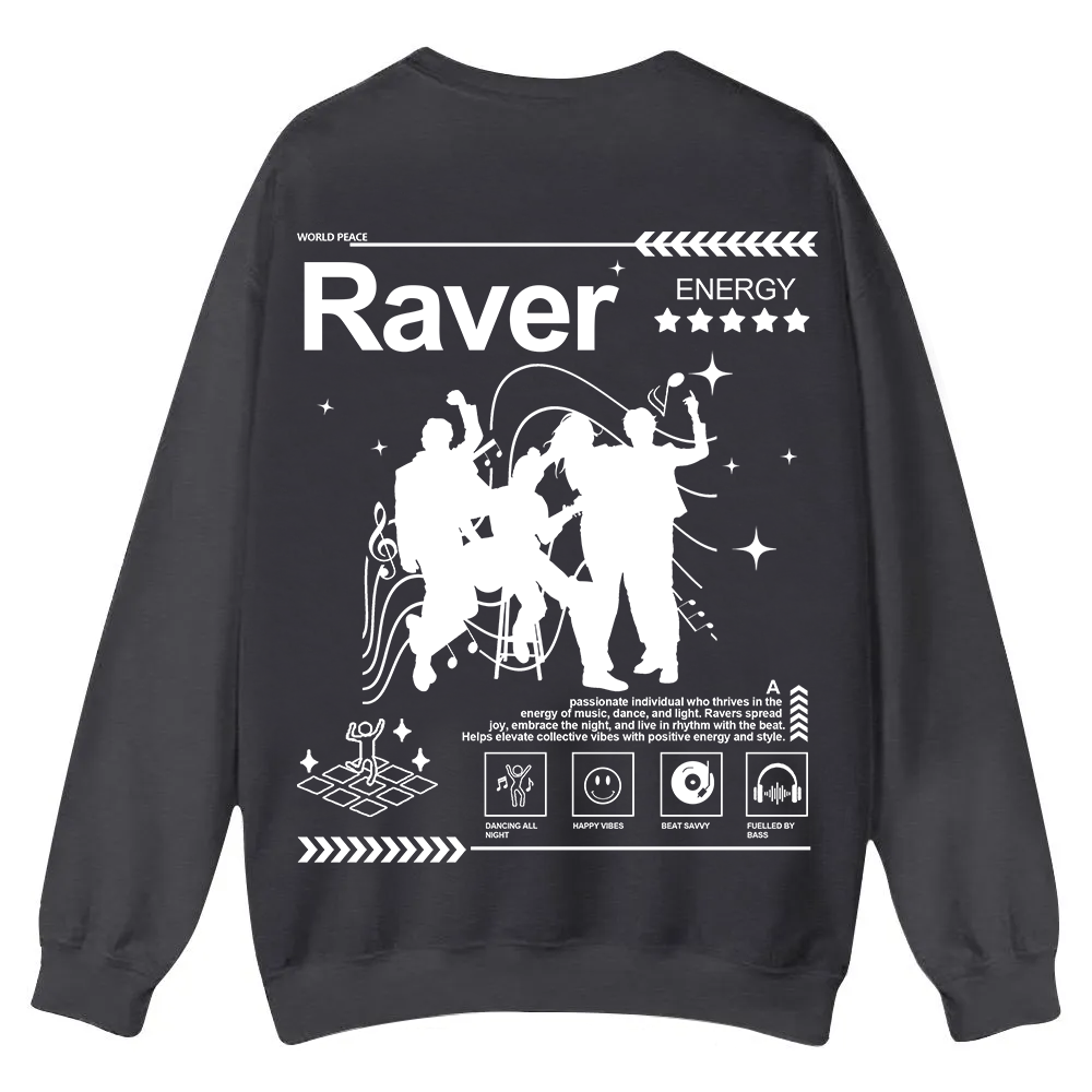 Raver Casual Crewneck Sweatshirt wearishow
