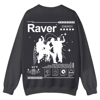 Raver Casual Crewneck Sweatshirt wearishow