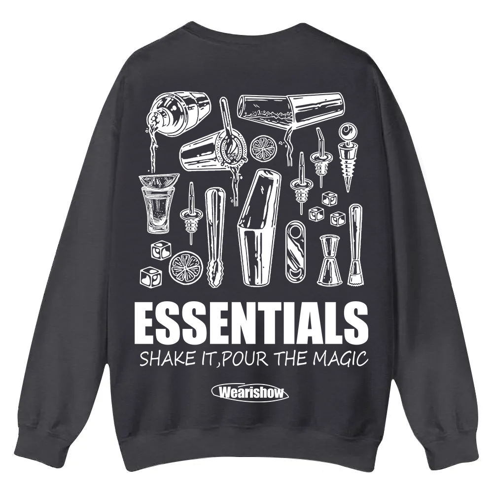 Bartender Essentials Casual Crewneck Sweatshirt wearishow