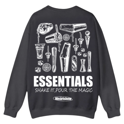 Bartender Essentials Casual Crewneck Sweatshirt wearishow