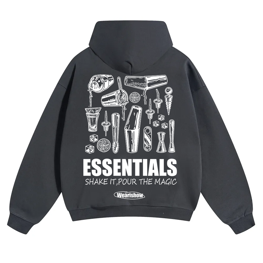 Bartender Essentials Unisex Solid Color Hoodie wearishow