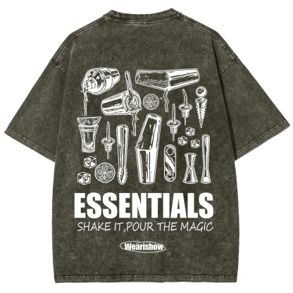 Bartender Essentials Unisex Fit Washed T-Shirt