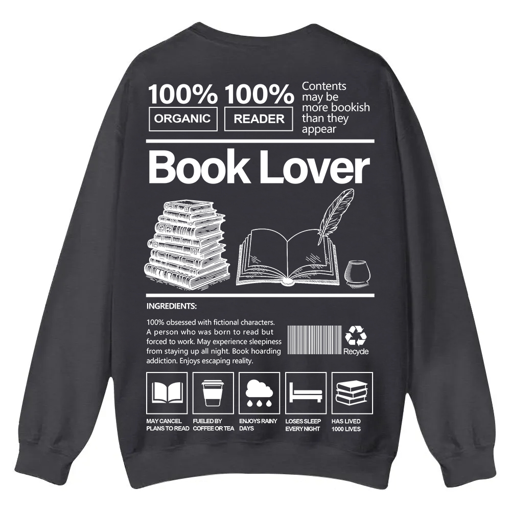 Book Lover Casual Crewneck Sweatshirt wearishow