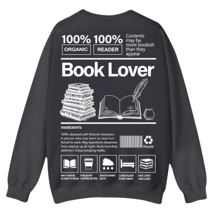 Book Lover Casual Crewneck Sweatshirt wearishow