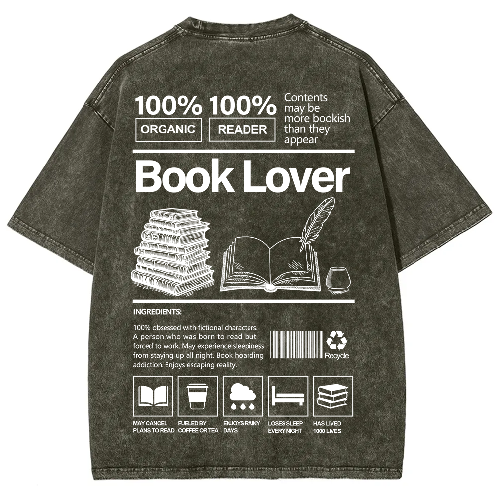 Book Lover Unisex Fit Washed T-Shirt