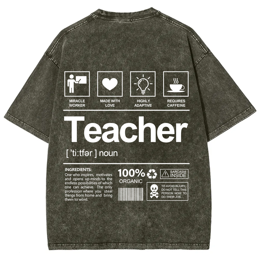 Teacher Unisex Fit Washed T-Shirt