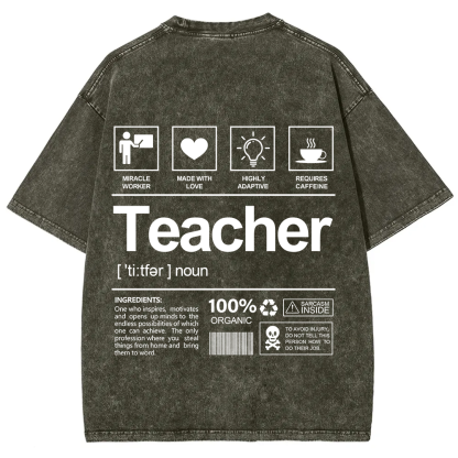 Teacher Unisex Fit Washed T-Shirt