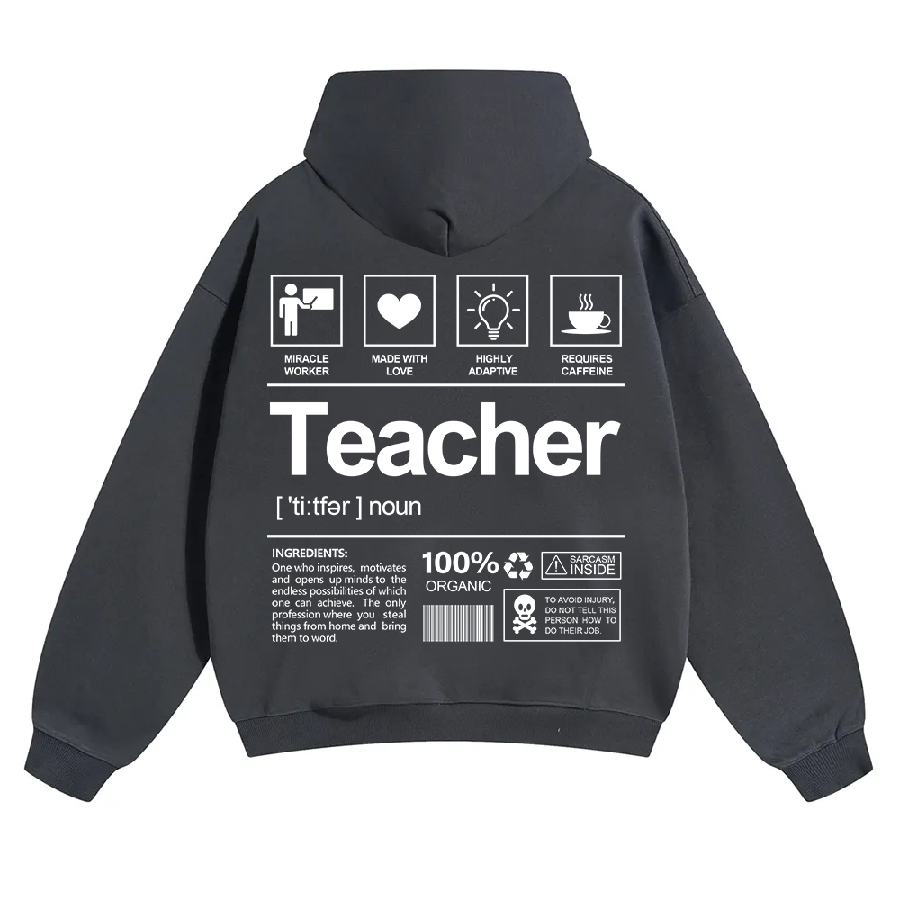 Teacher Unisex Solid Color Hoodie wearishow