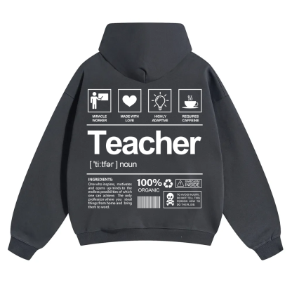 Teacher Unisex Solid Color Hoodie wearishow
