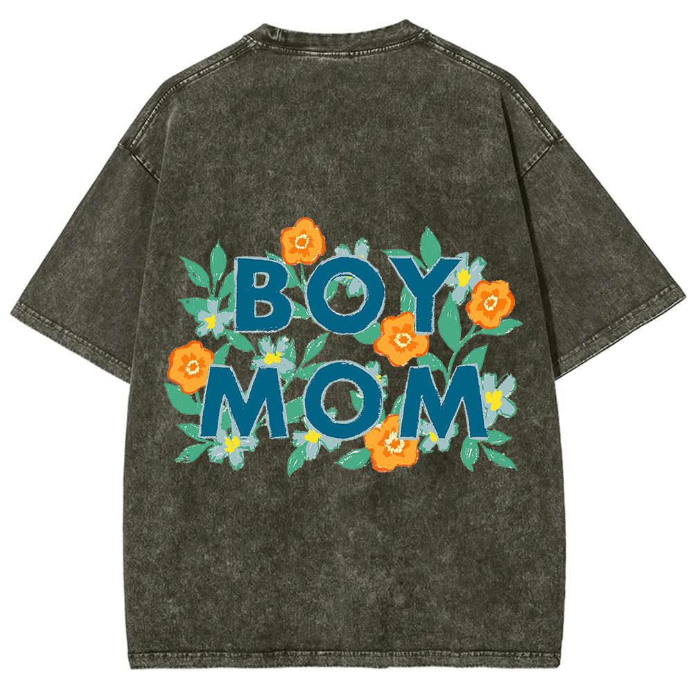 Boy Mom Unisex Fit Washed T-Shirt