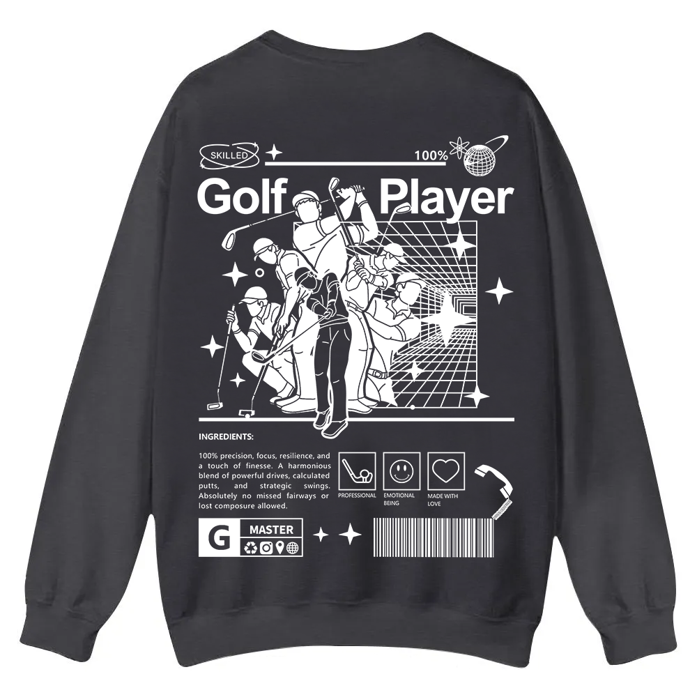 Golf Player Casual Crewneck Sweatshirt wearishow wearishow