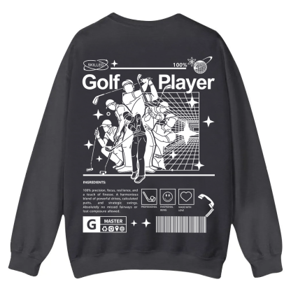 Golf Player Casual Crewneck Sweatshirt wearishow wearishow