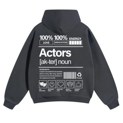 Actors Unisex Solid Color Hoodie wearishow