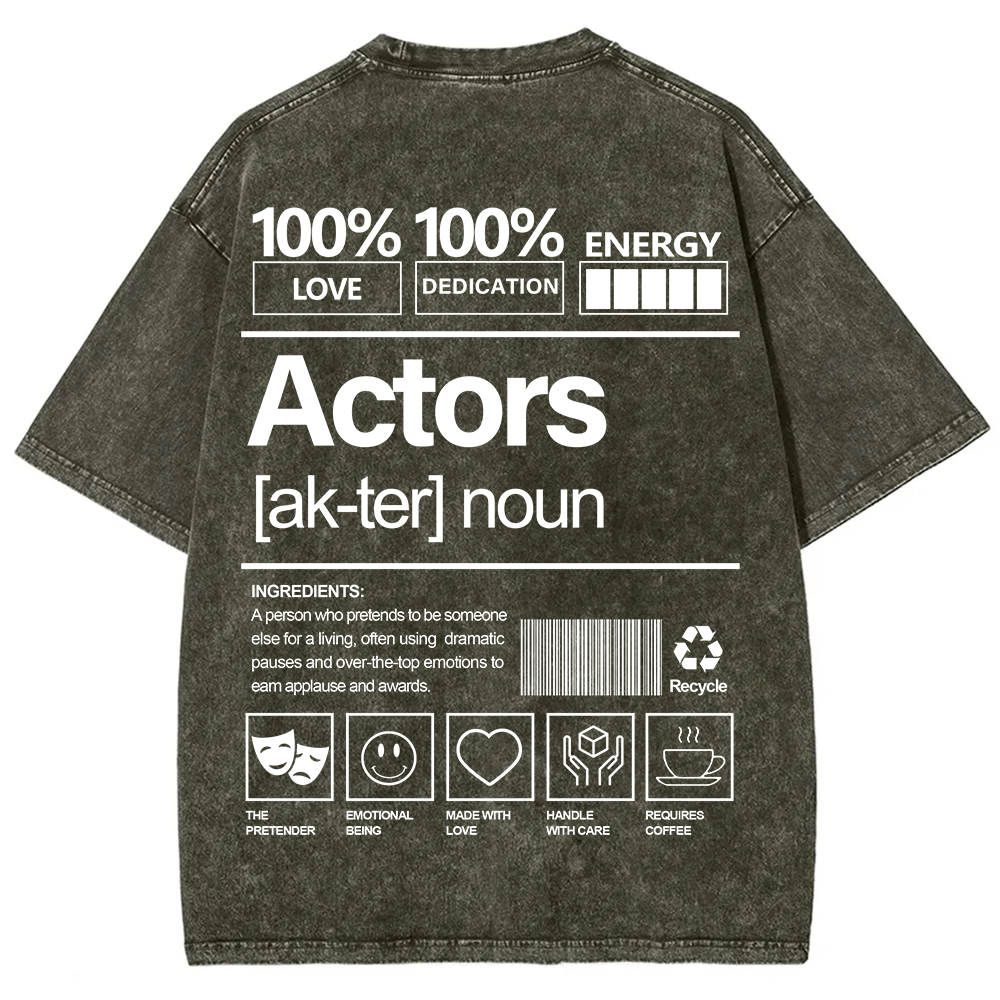 Actors Unisex Fit Washed T-Shirt