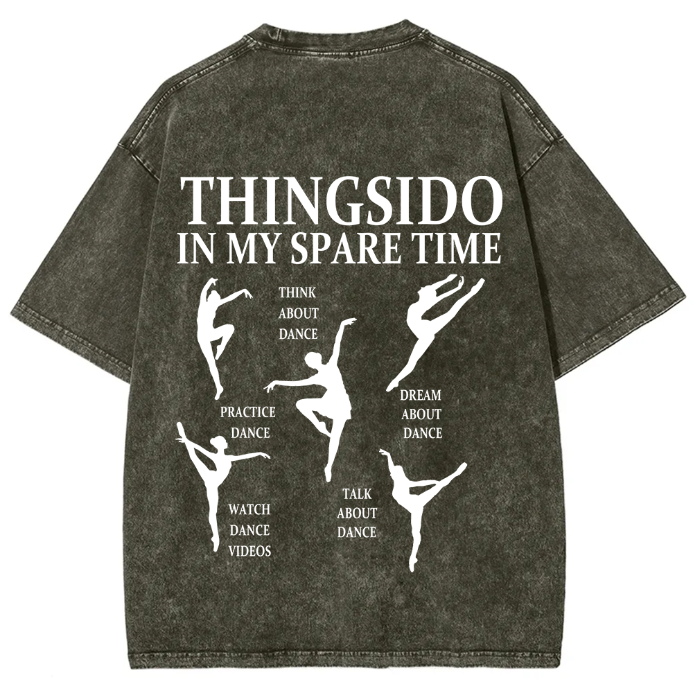 Thingsido In My Spare Time  Unisex Fit Washed T-Shirt